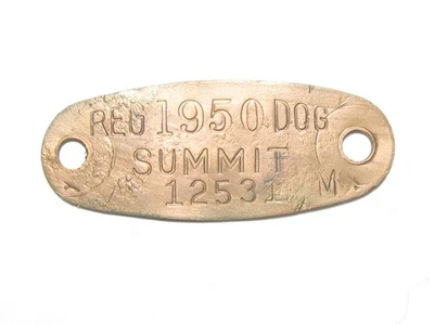 1950 Summit County 俄亥俄州狗税牌许可证 - #65173 — 第 1/2 张图片