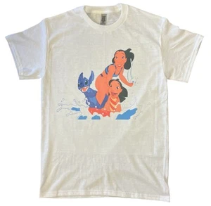 Characters Lilo & Stitch Retro Vintage Graphic Design T-shirt Soft Style - Picture 1 of 1