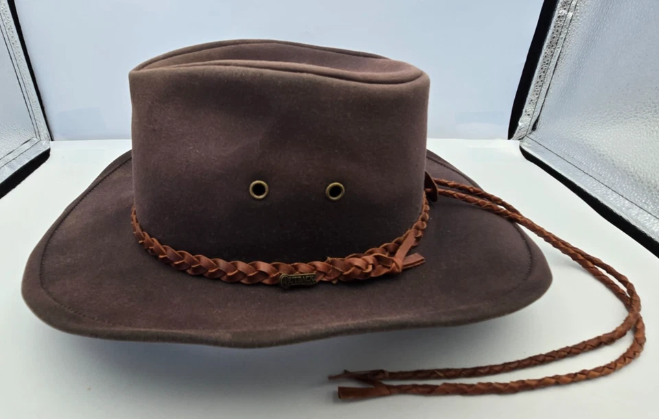 Outback Trading Co. Sombrero Grizzly 1486 Sombrero de piel aceitosa rojo pardusco - Talla mediana Foto 1 de 4