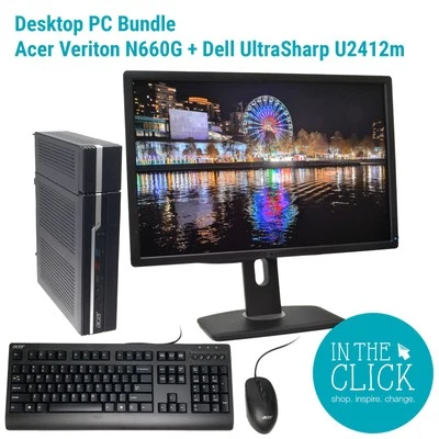 Acer Veriton N6660G SFF 3L Desktop PC + Dell UltraSharp U2412m Monitor BUNDLE - image 1 of 4