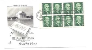 1278a 1c Jefferson ArtCraft panel en U/A de 8, FDC - Imagen 1 de 1