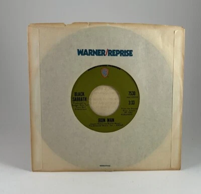 Vintage 1971 Black Sabbath ‎Iron Man / Electric Funeral 7" Record Single 45 Ozzy - Image 1 of 4