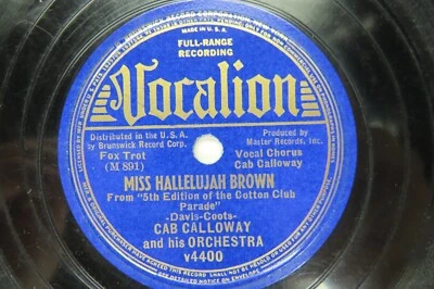 Cab Calloway & Orch. - VOCALION v-4400 - Miss Hallelujah Brown & Boogie Woogie Foto 1 de 2