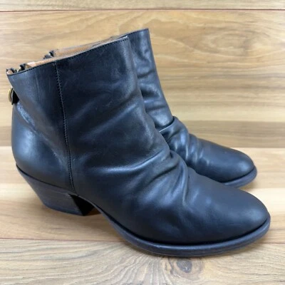 Botines Fiorentini Baker para mujer con cremallera trasera 11 EU 41 cuero negro fruncido reunido Foto 1 de 4
