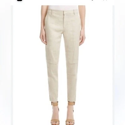 Pantalones Cortos Vince Lino Cargo Utility Caqui Tostado 2 Foto 1 de 4