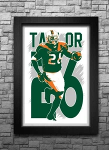SEAN TAYLOR art print/poster MIAMI HURRICANES FREE S&H! JERSEY B2G2 - Picture 1 of 5