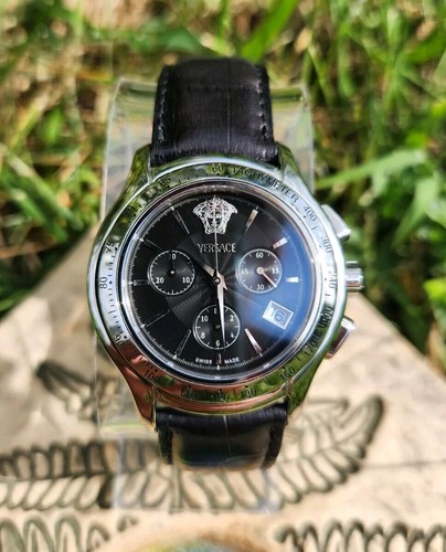 Orologio Uomo Versace Hurricane Cronografo ULQ99 Nero Argento 39mm Ronda 5040.0!!