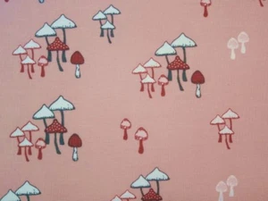 Pilze Baumwolle Jersey Jersey rosa Meterware Fliegenpilz Baumwolljersey Pilz - Bild 1 von 3