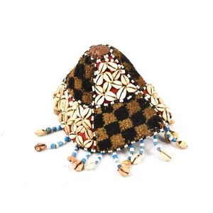 Kuba Beaded Noble's Hat with Cowrie Shells Congo - Picture 1 of 8