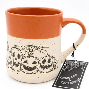 Halloween Pumpkin Mug, 21oz 2-Tone Ceramic Coffee Cup, Spooky Fall Decor, New - Picture 1 of 9