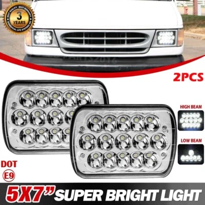 Faróis de LED Fit 85-14 Ford Econoline Van Escort EXP carcaça cromada 7X6 H6054 - Imagem 1 de 4