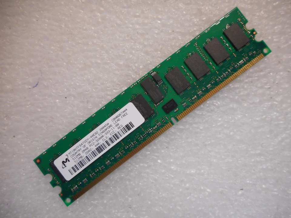 NEW Micron Memory 512 MB PC2-3200R DIMM 240-pin DDR2  T18HTF6472DY-40EB2  - Image 1 of 1