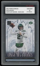 Zach Wilson 2021 Panini Donruss White Hot Rookies 1st Graded 10 Rookie Card Jets