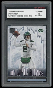 Zach Wilson 2021 Panini Donruss White Hot Rookies 1st Graded 10 Rookie Card Jets - Bild 1 von 1