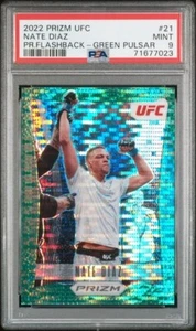 NATE DIAZ 2022 UFC Prizm Flashback pulsar vert parallèle SSP/25 PSA 9 - Photo 1/2