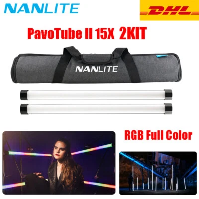 2Pcs Nanlite PavoTube II 15X RGB LED Video Tube Light 2700K-12000K Pixel Control - Image 1 of 4
