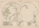 c1895 map of the Polar Regions antique vintage Britannica 9th