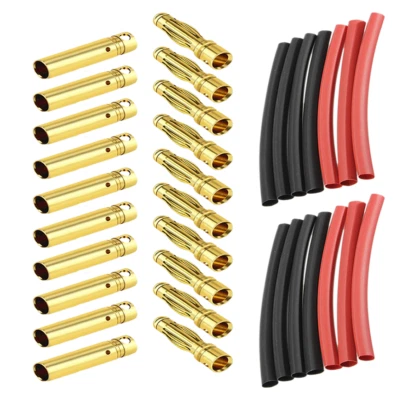 20 pares de enchufes de oro originales de 4 mm enchufe tubo termorretráctil L... - Imagen 1 de 4