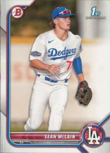 2022 Bowman Draft #BD-50 Sean McLain  Los Angeles Dodgers Baseball 