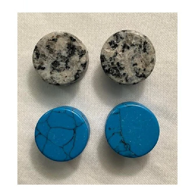 Tapones para los oídos de piedra natural medidores para los oídos - 2 pares - azul gris - 3/4" Foto 1 de 1