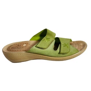 Sandalias deportivas de cuero Fly Flot para mujer talla EU 42 EE. UU. 11 verdes correas ajustables - Imagen 1 de 12