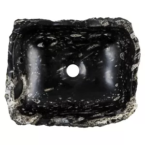 Fossil marble natural sink Washbasin Dec Vanity Handmade Home Bathroom - Picture 1 of 12