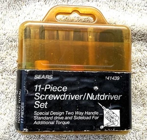 VINTAGE SEARS 11 PC SCREWDRIVER/NUTDRIVER SET NO. 9-41439 - Picture 1 of 12
