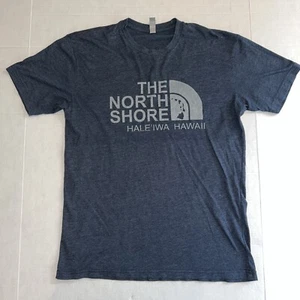 NWOT THE NORTH SHORE HALE'IWA HAWAII North Face Logo Parody Shirt Medium Gray - Picture 1 of 8
