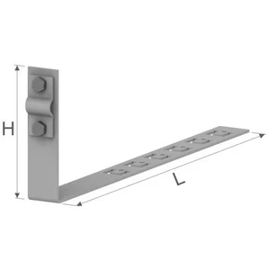 Dachleitungshalter unter Dachziegel mit geprägter Strebe V4A - Bild 1 von 3