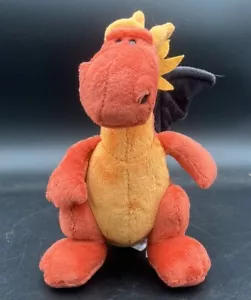Peluche ORANGE DRAGON alto 8" NICI GmbH Germania Langheimer 1994 raro - Foto 1 di 5