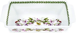 Botanic Garden Meatloaf Dish (11.75"X5.75") - Sweet Pea Motif, Porcelain Bakewar - Foto 1 di 2
