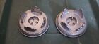 Vintage Two Pewter Metal Pillar Candle Holders P. I. C. Princeton, In Pre-Loved