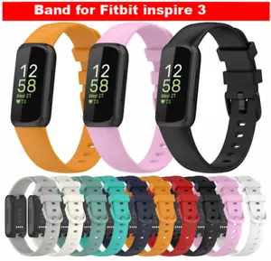 Per Fitbit Inspire 3 Cinturino Orologio Cinturino Silicone con Fibbia in Metallo - Foto 1 di 52