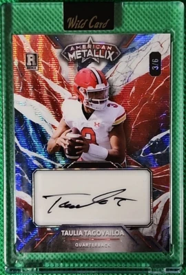 Taulia Tagovailoa /6 2023 Wild Card Metallix Rookie RC Auto  Hamilton Tiger-Cats - Image 1 of 2