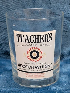"TEACHERS" HIGHLAND CREAM PERFECTION OF SCOTCH WHISKY LOW BALL TUMBLER 3.5” - Picture 1 of 5