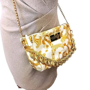 VERSACE Barock PARFUMS Clutch Reißverschlusstasche maßgeschneiderte Umhängetasche 2 KETTEN - Bild 1 von 16