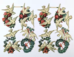 Stanzen Schrott fliegende Taube Vögel Blumen 2 Blatt 8 Stück - Bild 1 von 12
