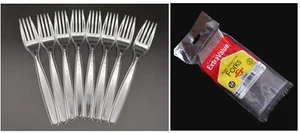24 Pack Clear Plastic Forks Cutlery Heavy Duty Reusable Tableware Catering - Picture 1 of 3