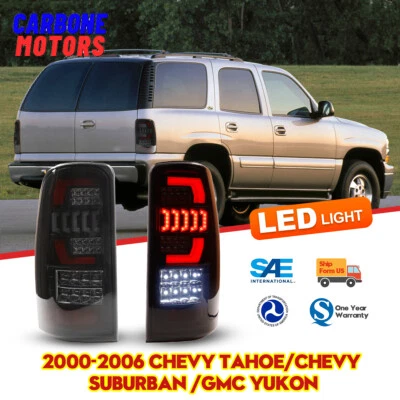 LED Tail Lights Fit 00-06 Chevy Suburban Tahoe GMC Yukon Turn Signal Lamps Smoke Foto 1 de 4