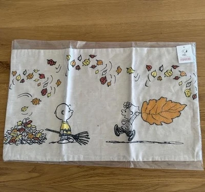 Pottery Barn Peanuts™ Fall Leaves Lumbar Pillow Cover Charlie & Sally 16x26" NEW - Image 1 of 2