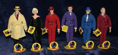Full Set Vintage 1990 Applause Disney Dick Tracy 10" Dolls with Stands and Tags - Image 1 of 4