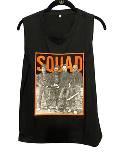 New Squad Sleeveless Horror Villains T-Shirt Black Orange Medium NWOT - Picture 1 of 7