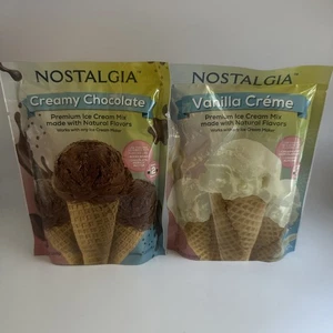 (2 pk) Nostalgia VANILLA & CHOCOLATE Ice Cream Mix Makes 2 Quarts per Pack - Picture 1 of 2