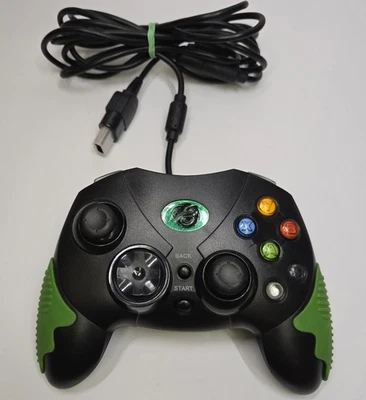 Original Xbox Pelican Wired Controller Microsoft Game Pad Black/Green - Tested - Image 1 of 4