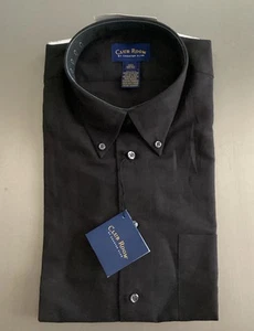 Camisa de manga larga Club Room By Charter Club de lino negra con botones para hombre 16,5 - Imagen 1 de 9