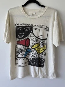 VINTAGE 1987 Montreaux Jazz Music Festival Music Soft Thin Art T-Shirt - Medium - Picture 1 of 8