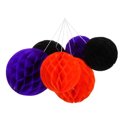  6 Pcs Festive Decoration Pom Bride Baby Girl Hanging Party Balls Honeycomb - Image 1 of 4