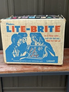 Lite-Brite 1970s Vintage Hasbro Toy Working Original Box Pegs Paper Manual - Picture 1 of 10