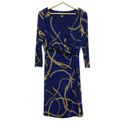 Auténtico Ralph Lauren - Vestido para mujer azul marino amarillo oscuro Foto 1 de 4