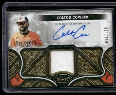 2025 Topps Tier One Baseball Colton Cowser Autographed Tier One Relics/199 - Image 1 of 2